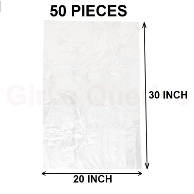 Picture of Clear (30" X20") 50PCS Trash Bag / Poly Bag / Garbage Bag / Moylar Bag / Polibag Multicolor