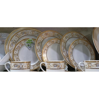 Picture of 32 pieces Ariane Brand dinner set for gift and home decoration- 6 Dinner Plates, 6 Half Plates, 1 Rice Dish, 1 Curry serving bowl, 6 Soup Bowl, 6+6 coffee cup + saucer Multicolor206
