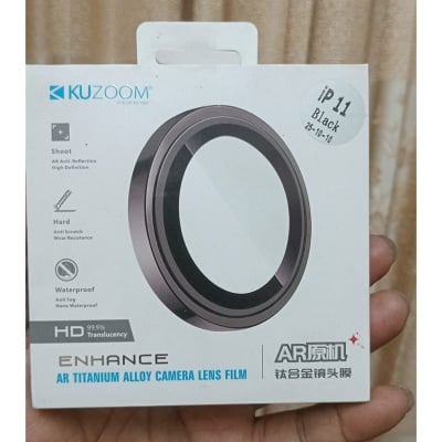 Picture of Kuzoom Metal Ring Camera Lens Protector for iPhone 11 / 12 Pro / 13 / 13 Mini/ 15 / 15 Plus / 15 Pro / 15 Pro Max/ 16 / 16 Plus / 16 Pro/ 16 Pro Max / 17 Pro Max  | HD Glass Camera Protection