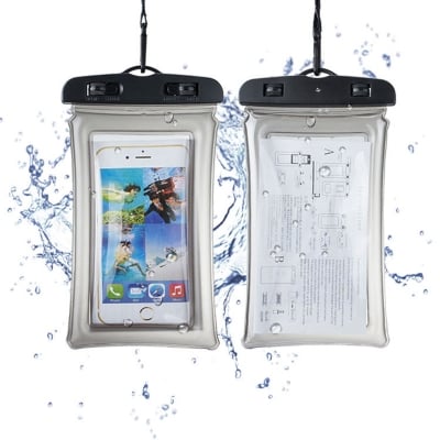 Picture of Universal Transparent PVC Waterproof Mobile Pouch Case – Touch Screen Access IPX8 Waterproof Phone Cover Bag with Neck Strap for Swimming, Beach, Travel (All Smartphones)