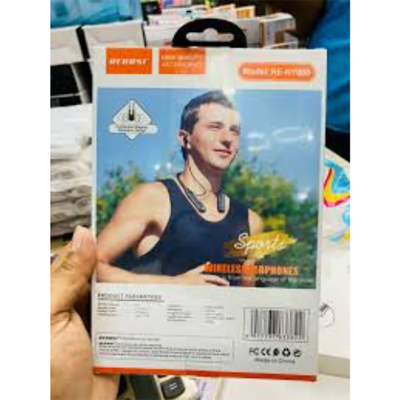 Picture of RECRSI RE-NY060 Wireless Neckband Earphones | 200-Hour Battery | HD Calls | Magnetic Design | TF Card Support | Type-C Charging | Sports & Gym Ready