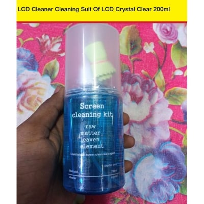 Picture of Premium Screen Cleaning Kit 200ml with Anti-Static Liquid Spray and Microfiber Magic Cloth for Mobile Phone, Tablet, Laptop, LED LCD Monitor, TV, Camera Lens – Dust Oil Fingerprint Remover Display Cleaner