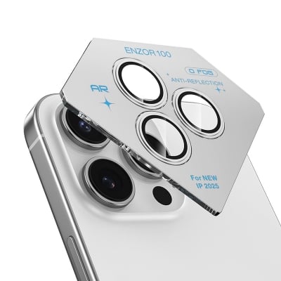 Picture of Kuzoom Metal Ring Camera Lens Protector for iPhone 11 / 12 Pro / 13 / 13 Mini/ 15 / 15 Plus / 15 Pro / 15 Pro Max/ 16 / 16 Plus / 16 Pro/ 16 Pro Max / 17 Pro Max  | HD Glass Camera Protection