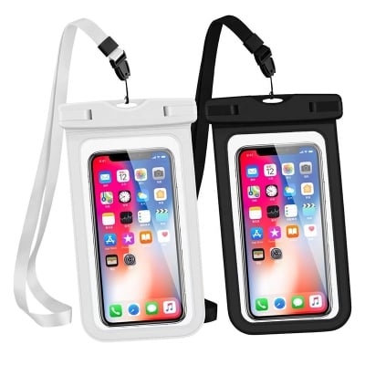 Picture of Universal Transparent PVC Waterproof Mobile Pouch Case – Touch Screen Access IPX8 Waterproof Phone Cover Bag with Neck Strap for Swimming, Beach, Travel (All Smartphones)