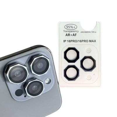 Picture of Hot Selling Octagonal AR + AF Anti-reflection Metal Aluminum Alloy Tempered Glass 3D Camera Lens Protector wth Easy Installation for iPhone 11/12/12mini/11Pro/11ProMax/12Pro/12ProMax/13/13Mini/13Pro/13ProMax/14/14Plus/15/15Plus/15Pro/15ProMax/16/16Plus/17