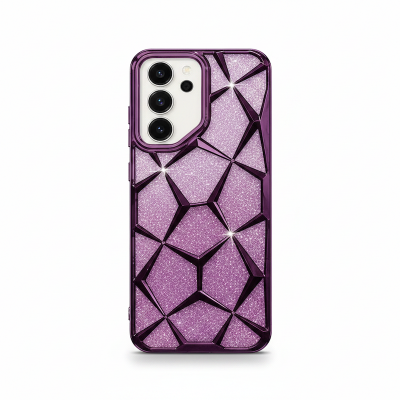 Picture of Luxury Glitter 3D Marble Geometric Phone Case For Samsung Galaxy A03 / A05 / A05s / A06 / A07 / A14 / A15 / A16 / A22 4G / A23 / A24 / A34 / A35 Shockproof TPU Soft Back Cover