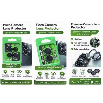 Picture of For Poco Camera Lens Protector Tempered Glass for Poco X6 Pro / Poco X7 Pro / Redmi Turbo 4 Lens Film HD Clear Anti Scratch Camera Protection