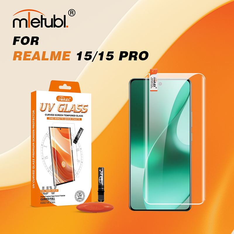 Picture of UV 3D Curved Tempered Glass Easy Install Liquid Full Screen UV Liquid Full Glue Tempered Glass Screen Protector For Edge 50 Pro / iP 15 Pro Max / iP 15 Pro /iP 16 /iP 13/13 pro/14/ iP 16 Pro /ip 12 Pro Max