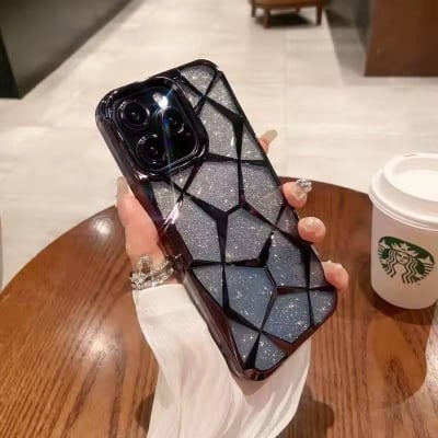 Picture of Luxury Glitter 3D Marble Geometric Phone Case For Samsung Galaxy A03 / A05 / A05s / A06 / A07 / A14 / A15 / A16 / A22 4G / A23 / A24 / A34 / A35 Shockproof TPU Soft Back Cover