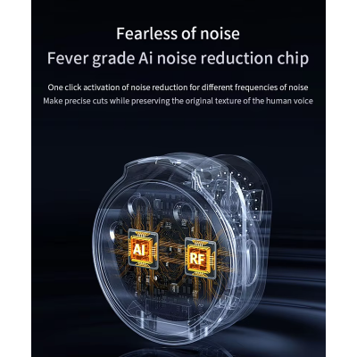 Picture of NP-58 Dual Wireless Radio Microphone Collar with Charging Case | Type-C Receiver | Noise Reduction | 2 Mic Lavalier for Android iPhone Video Recording, YouTube, Interview, Live Streaming
