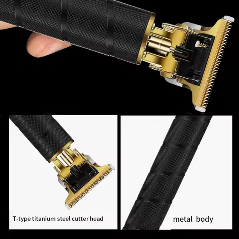 Picture of Vintage V9 Professional Hair Cutting Machine Stainless Steel Barber Trimmer for Men – USB Rechargeable T-Blade Hair & Beard Trimmer, Close Cutting Grooming Machine for Home Car Use Beard Lighter Shaver