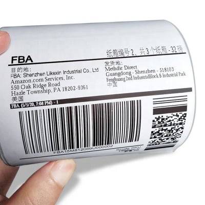 Picture of 75mm x 100mm (3"x4") Thermal Label Sticker Roll – Direct Thermal Shipping Label, Strong Adhesive, Waterproof, Oil-Proof Barcode Sticker for Courier, Daraz, eCommerce & POS Printer
