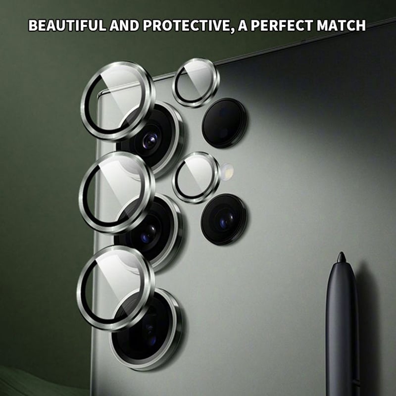 Picture of For VIVO V27 / V29 5G / Y100 / V40 / V50 Mobile Phone  Camera Lens Protector – HD Tempered Glass Metal Ring Lens Guard for Back Camera Protection