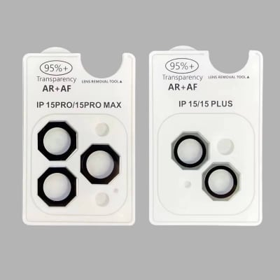 Picture of Hot Selling Octagonal AR + AF Anti-reflection Metal Aluminum Alloy Tempered Glass 3D Camera Lens Protector wth Easy Installation for iPhone 11/12/12mini/11Pro/11ProMax/12Pro/12ProMax/13/13Mini/13Pro/13ProMax/14/14Plus/15/15Plus/15Pro/15ProMax/16/16Plus/17
