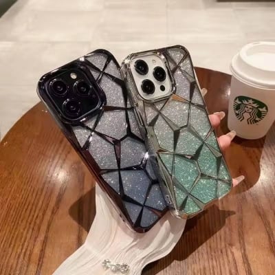 Picture of Luxury Glitter 3D Geometric TPU Soft Case for Tecno Camon 20 – Shockproof Stylish Mobile Cover