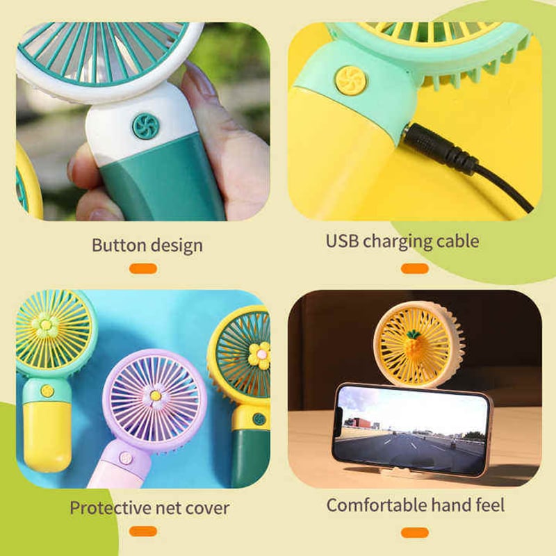 Picture of Factory Price Cute Flower Wireless Custom Handheld Fan Outdoor Mini Portable Usb Fan