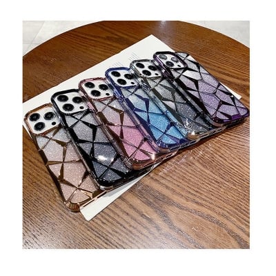 Picture of Luxury Glitter 3D Geometric TPU Soft Case for Tecno Camon 20 – Shockproof Stylish Mobile Cover