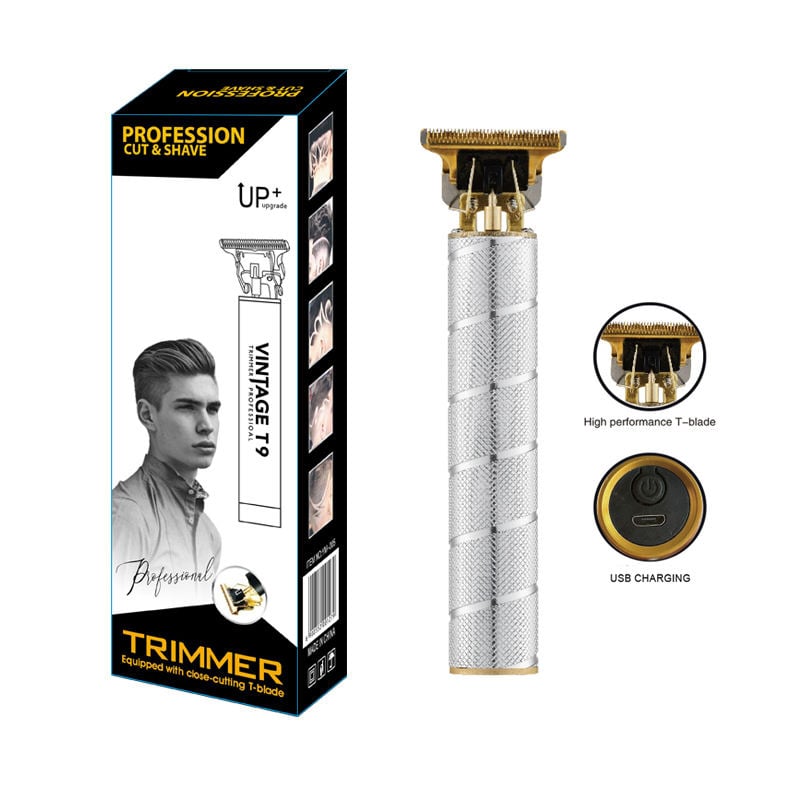 Picture of Vintage V9 Professional Hair Cutting Machine Stainless Steel Barber Trimmer for Men – USB Rechargeable T-Blade Hair & Beard Trimmer, Close Cutting Grooming Machine for Home Car Use Beard Lighter Shaver