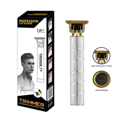 Picture of Vintage V9 Professional Hair Cutting Machine Stainless Steel Barber Trimmer for Men – USB Rechargeable T-Blade Hair & Beard Trimmer, Close Cutting Grooming Machine for Home Car Use Beard Lighter Shaver