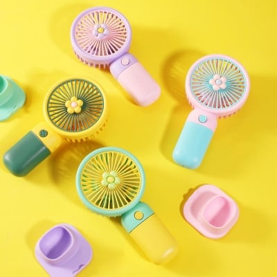 Picture of Factory Price Cute Flower Wireless Custom Handheld Fan Outdoor Mini Portable Usb Fan