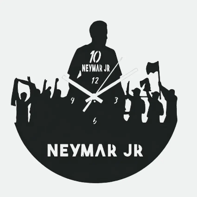Picture of Neymar JR Decorative Wooden Board Wall Clock for Home Décor -1066(Black)