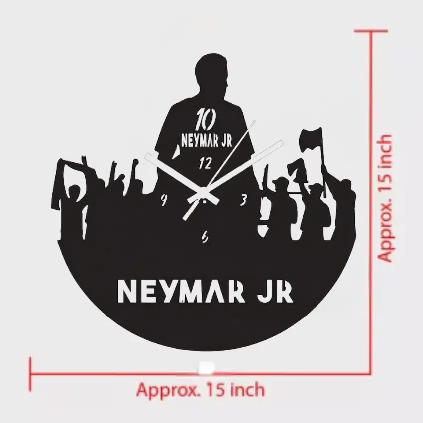 Picture of Neymar JR Decorative Wooden Board Wall Clock for Home Décor -1066(Black)