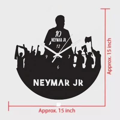 Picture of Neymar JR Decorative Wooden Board Wall Clock for Home Décor -1066(Black)