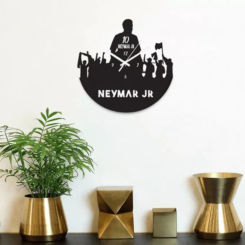 Picture of Neymar JR Decorative Wooden Board Wall Clock for Home Décor -1066(Black)