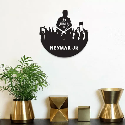 Picture of Neymar JR Decorative Wooden Board Wall Clock for Home Décor -1066(Black)