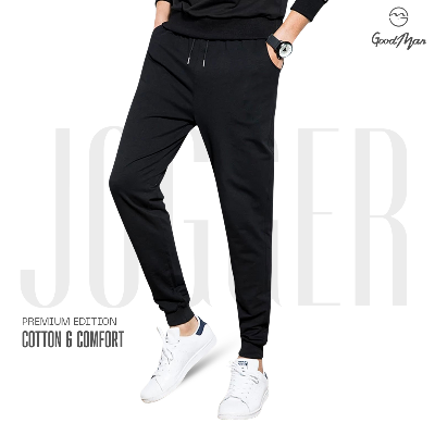Picture of Black Cotton Joggers for Men.(Black,Int:28)