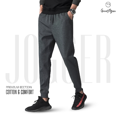 Picture of Dark Gray Cotton Joggers for Men.(Dark Grey,Int:30)