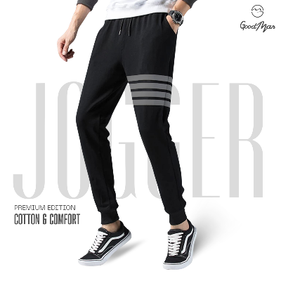 Picture of Cotton Trendy Joggers  for Men - Black(Black,Int:32)