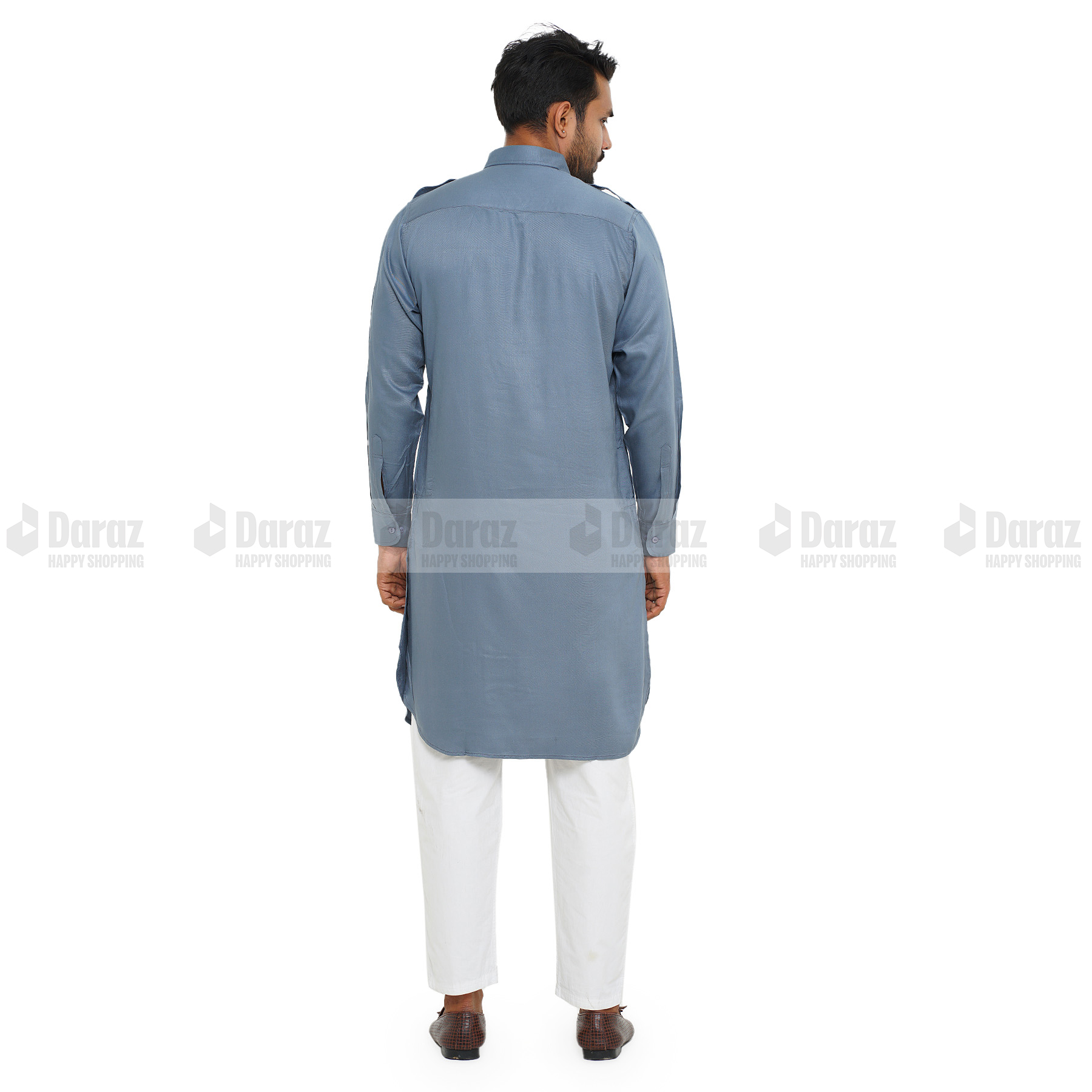 Picture of Premium Quality Ash Color Semi Long  Kabli for Men.(Dark Ash,Int:L)