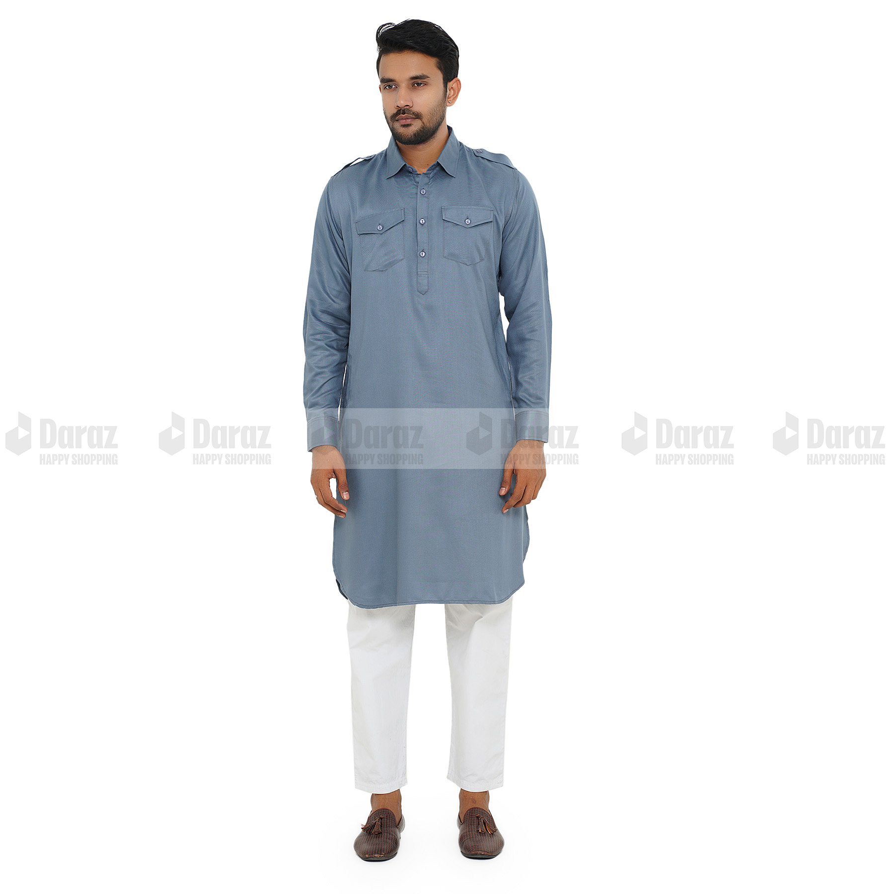 Picture of Premium Quality Ash Color Semi Long  Kabli for Men.(Dark Ash,Int:XL)