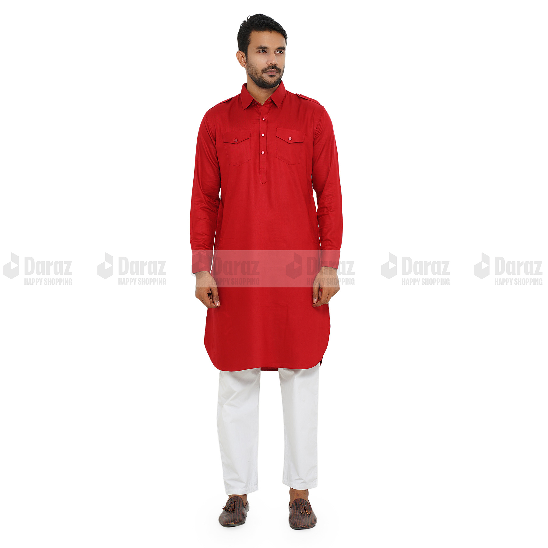 Picture of Premium Quality Maroon Color Semi Long Kabli for Men.(Maroon,Int:L)