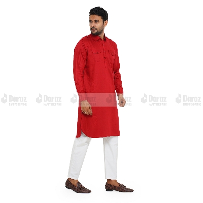 Picture of Premium Quality Maroon Color Semi Long Kabli for Men.(Maroon,Int:M)