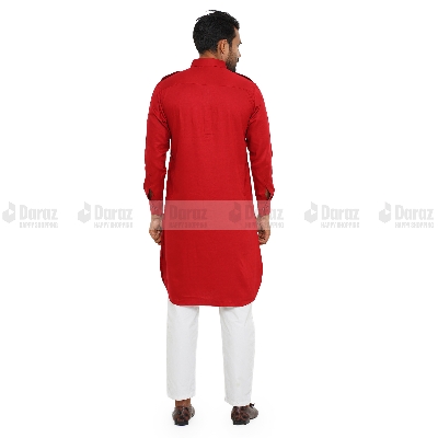 Picture of Premium Quality Maroon Color Semi Long Kabli for Men.(Maroon,Int:XL)
