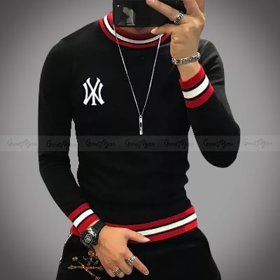 Picture of Premium Quality Black Color Cotton Full Sleeve Sweater for Men - Sweater For Men(Black,Int:M)