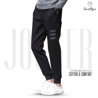 Picture of Premium Quality Black Cotton Trendy Joggers for Men. - Trouser For Men(Black,Int:34)