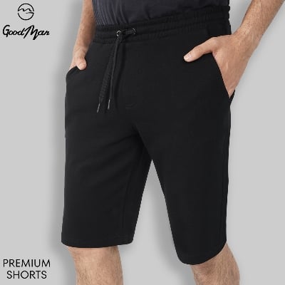 Picture of GoodMan Black Color Cotton Short Pant for Men.(Black,Int:36)