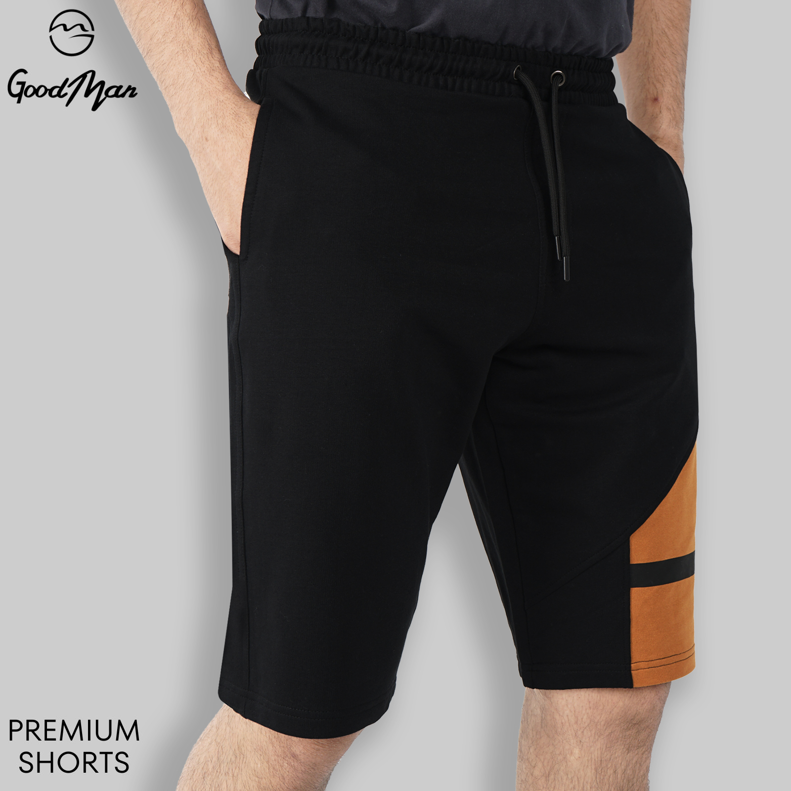 Picture of GoodMan Black Color Cotton Short Pant for Men.(Black,Int:36)