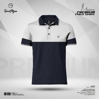Picture of GoodMan Premium Quality Navy Blue Color Cotton Short Sleeve Polo T Shirt for Men.(Navy Blue,Int:M)