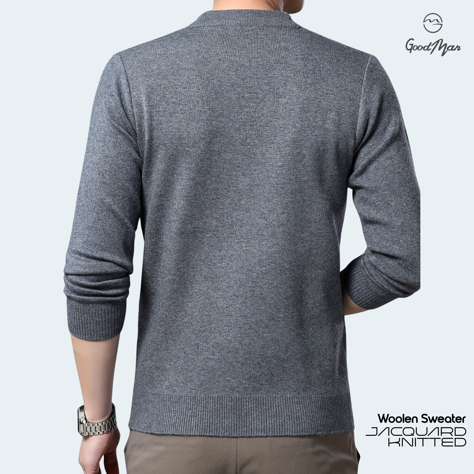 Picture of GoodMan Premium Quality Charcoal Color Full Sleeve Sweater for Men.(ASH,Int:XXL)
