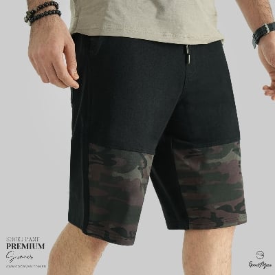 Picture of Premium Quality Black Color Cotton Short Pant for Men.(Black,Int:28)