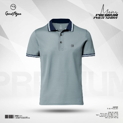 Picture of GoodMan Premium Quality Turquoise Color Cotton Short Sleeve Polo T Shirt for Men.(Turquoise,Int:M)