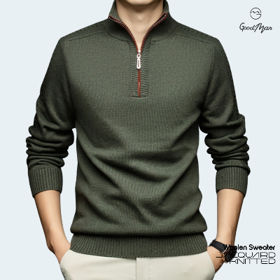 Picture of GoodMan Premium Quality Black Color Full Sleeve Zipper Sweater for Men.(Olive,Int:XXL)