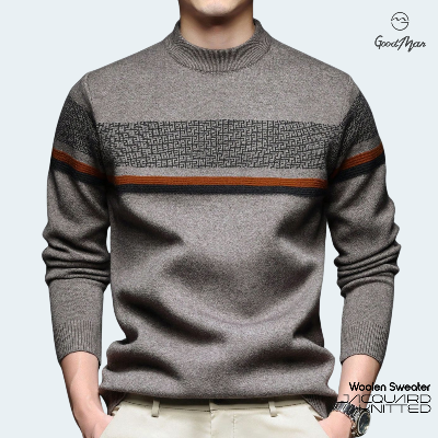 Picture of GoodMan Premium Quality Beige Color Full Sleeve Sweater for Men.(Beige,Int:L)