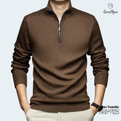 Picture of GoodMan Premium Quality Golden Color Full Sleeve Zipper Sweater for Men.(Gold,Int:XL)