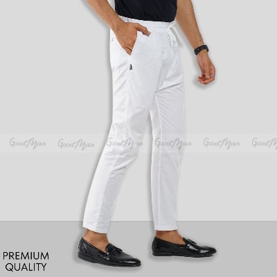 Picture of Mens Semi Narrow White Color Pajama(White,Int: 42)