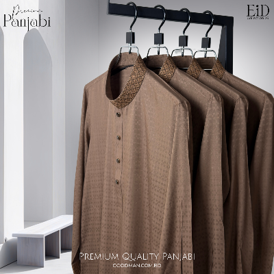 Picture of Premium Quality Coffee Color Semi Long Panjabi for Men.(Coffee,Int:XL)